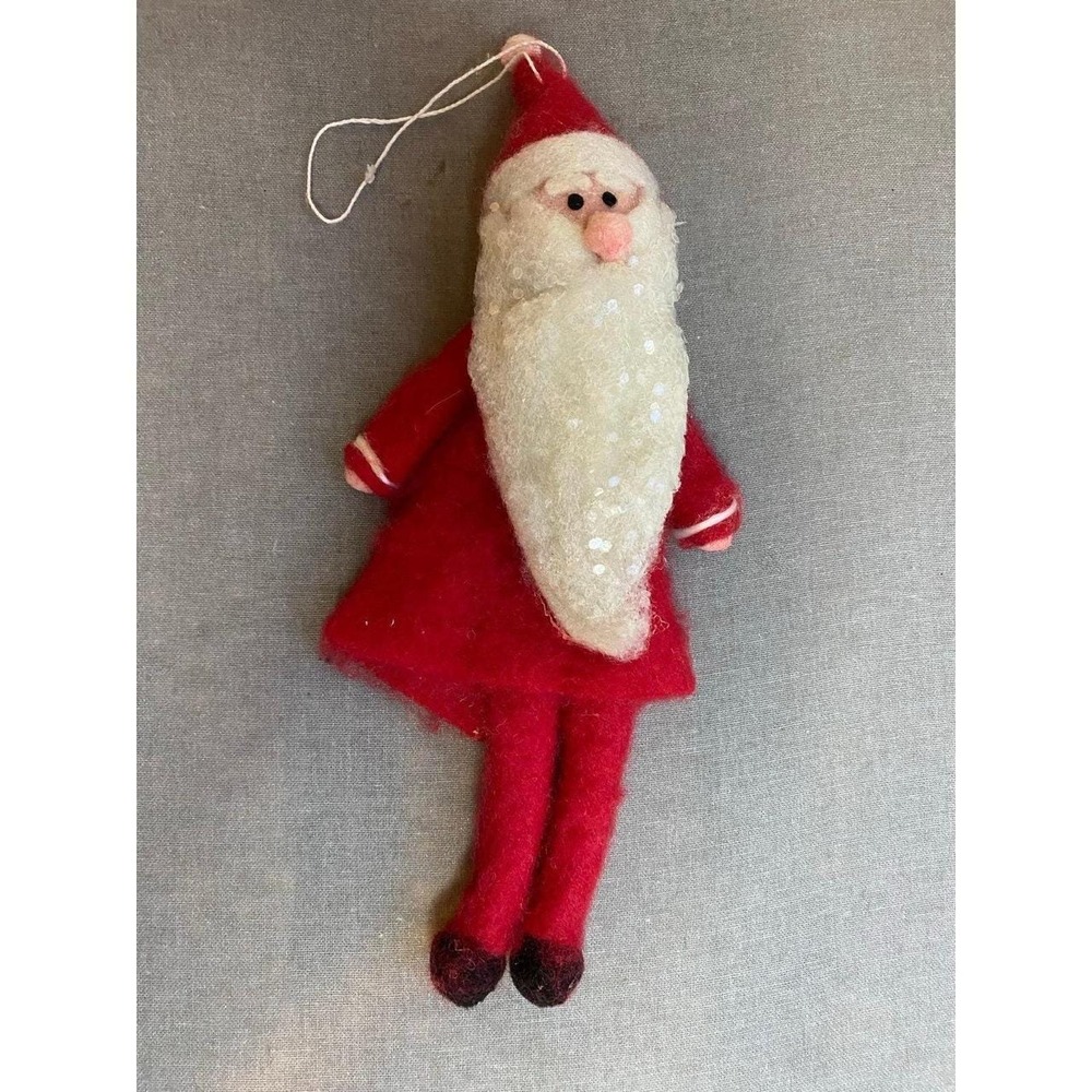 Kris Kringle Santa Claus Felted Ornament Vintage sku6